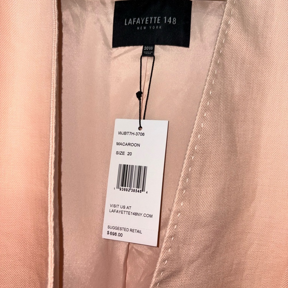 NWT Lafayette 148 New York pink linen open blazer $698 - Picture 3 of 9